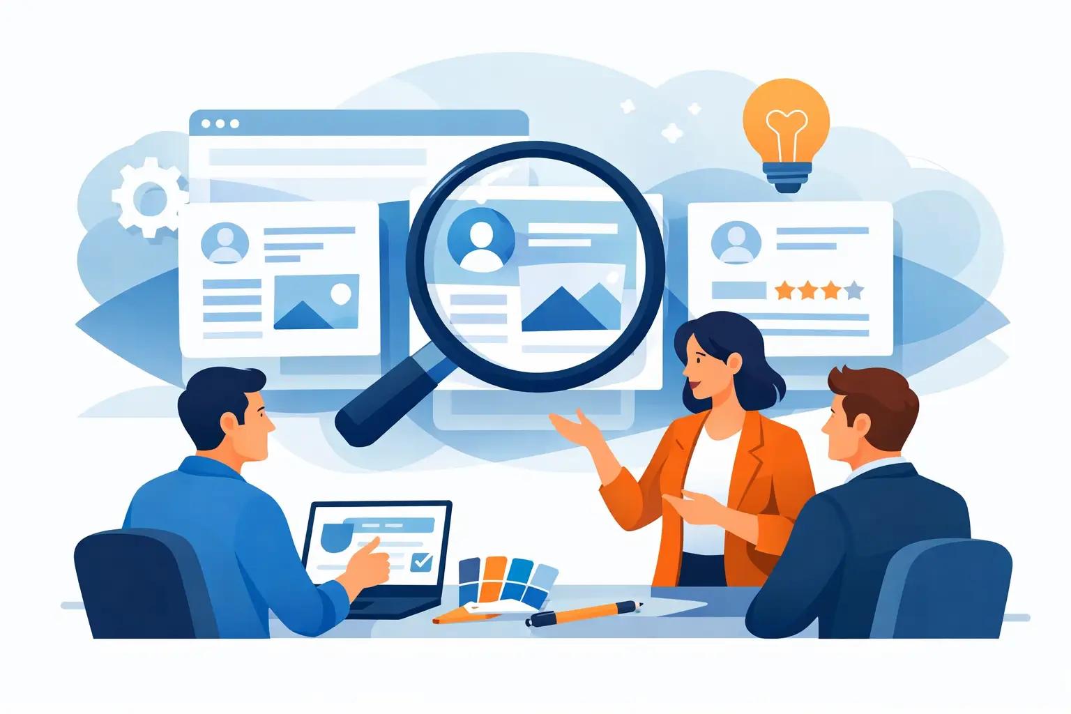 Illustration für den Artikel "Webdesign Agentur finden, die wirklich passt"