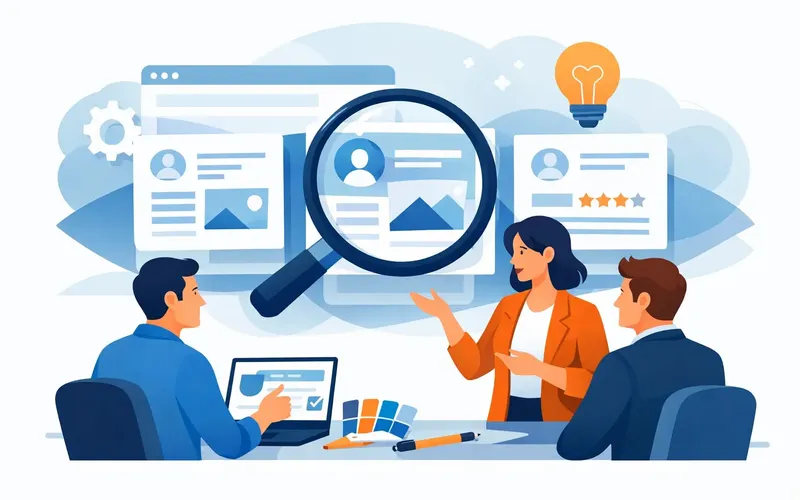 Illustration für den Artikel "Webdesign Agentur finden, die wirklich passt"
