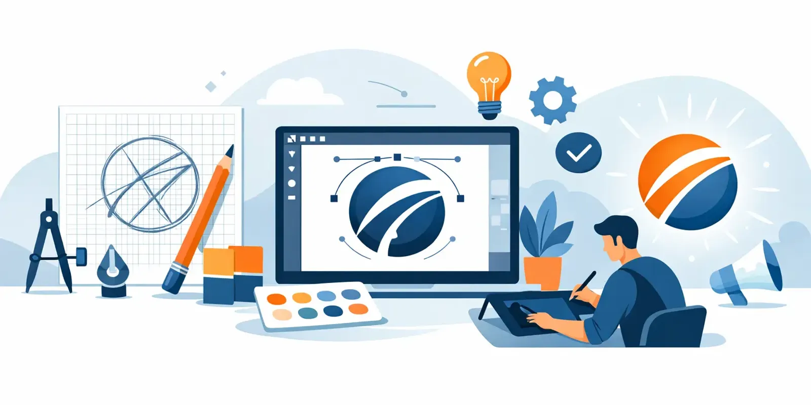 Illustration für den Artikel "Wie entsteht ein Logo - Schritt für Schritt"