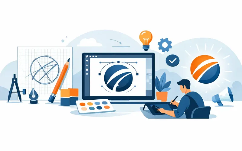 Illustration für den Artikel "Wie entsteht ein Logo - Schritt für Schritt"