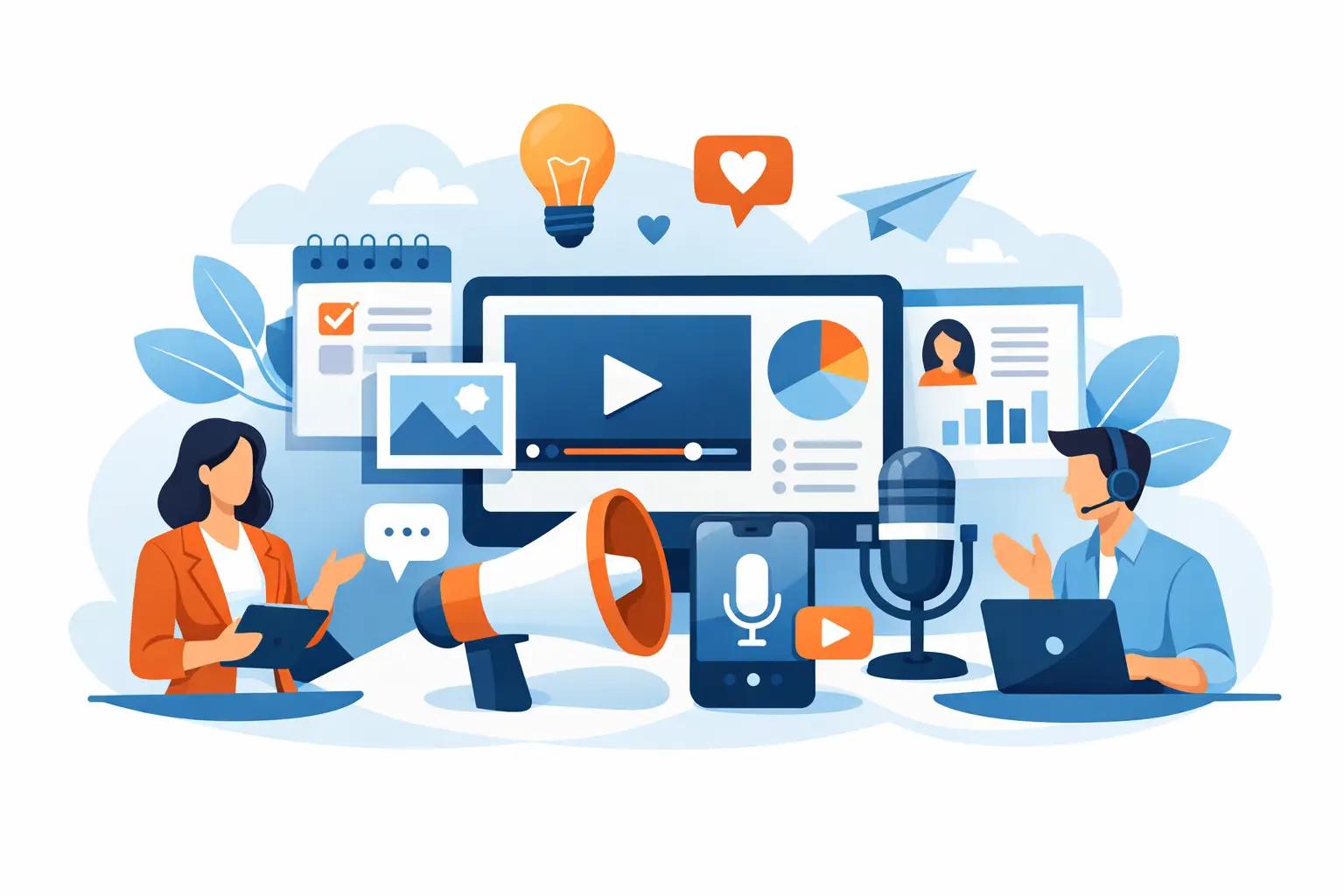 Illustration für den Artikel "Die besten Content-Formate für Dienstleister"