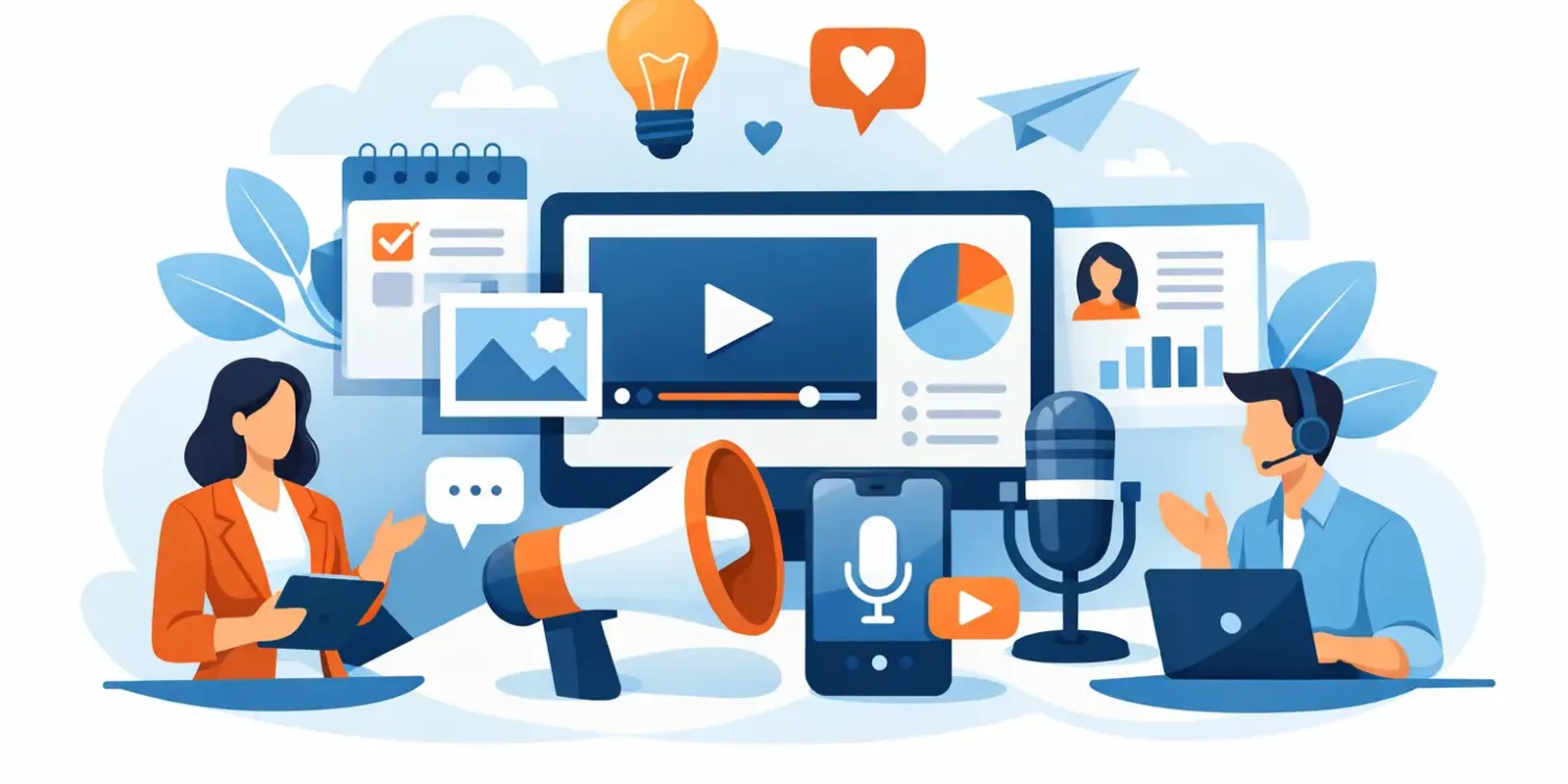 Illustration für den Artikel "Die besten Content-Formate für Dienstleister"