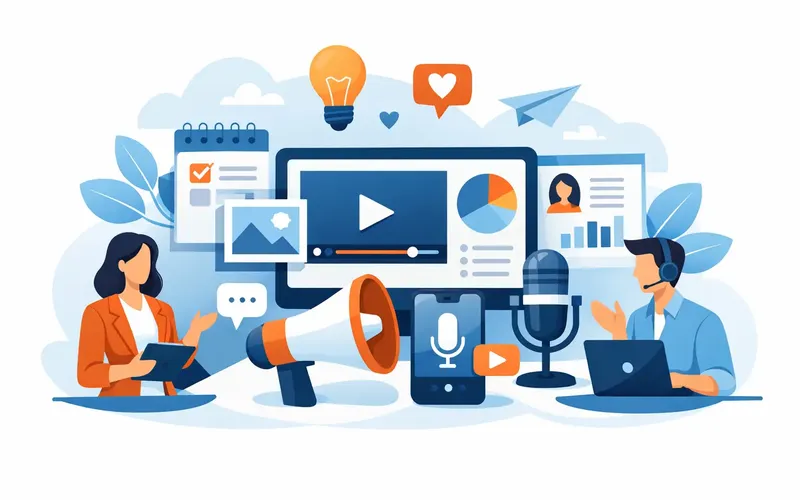 Illustration für den Artikel "Die besten Content-Formate für Dienstleister"