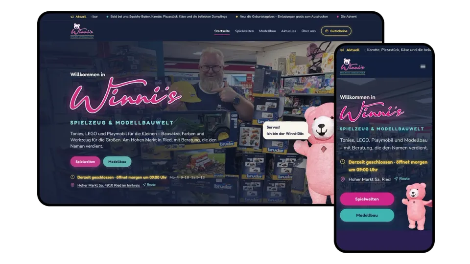 Winni's Spielzeug & Modellbauwelt Website