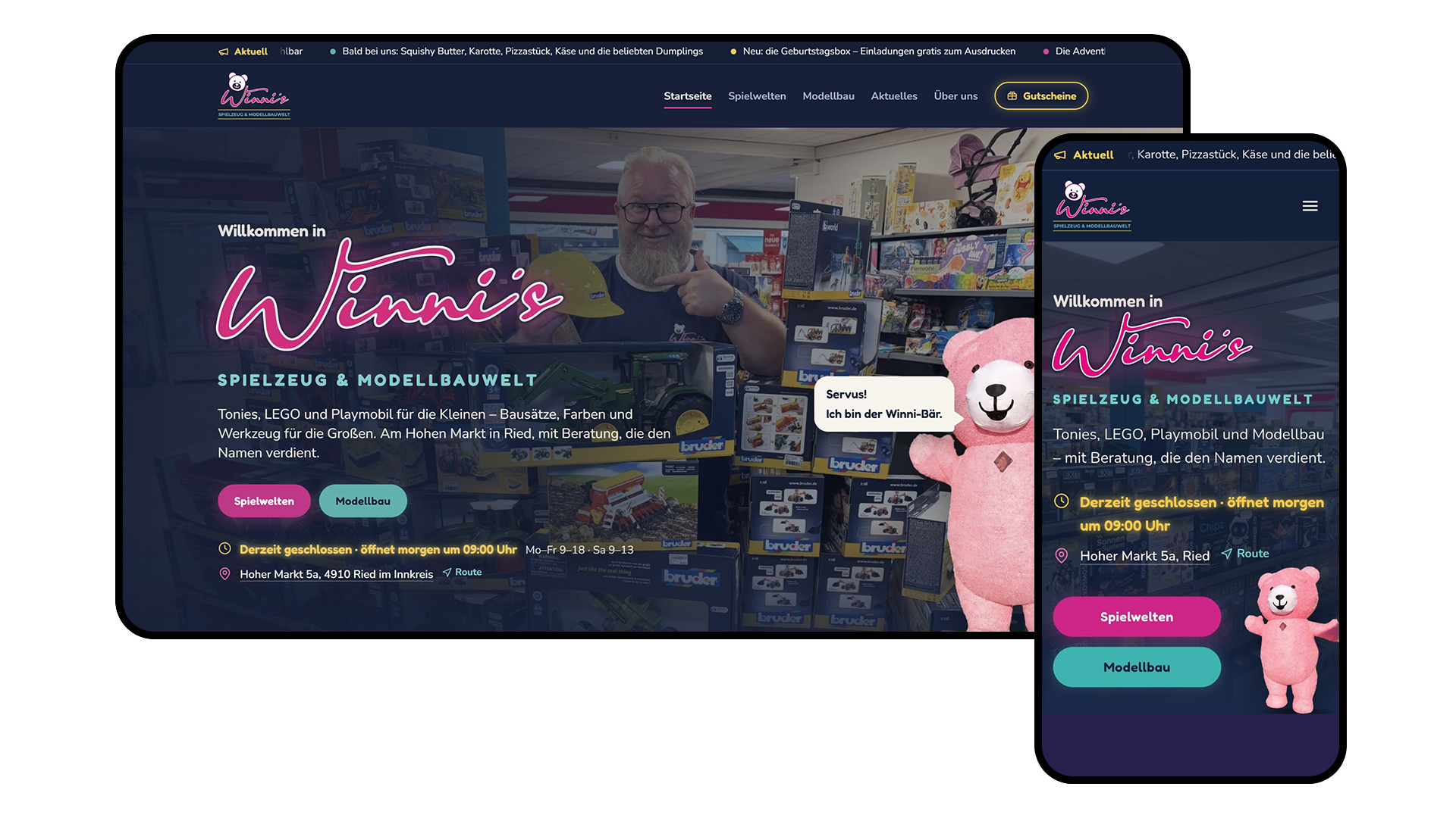 Winni's Spielzeug & Modellbauwelt Website