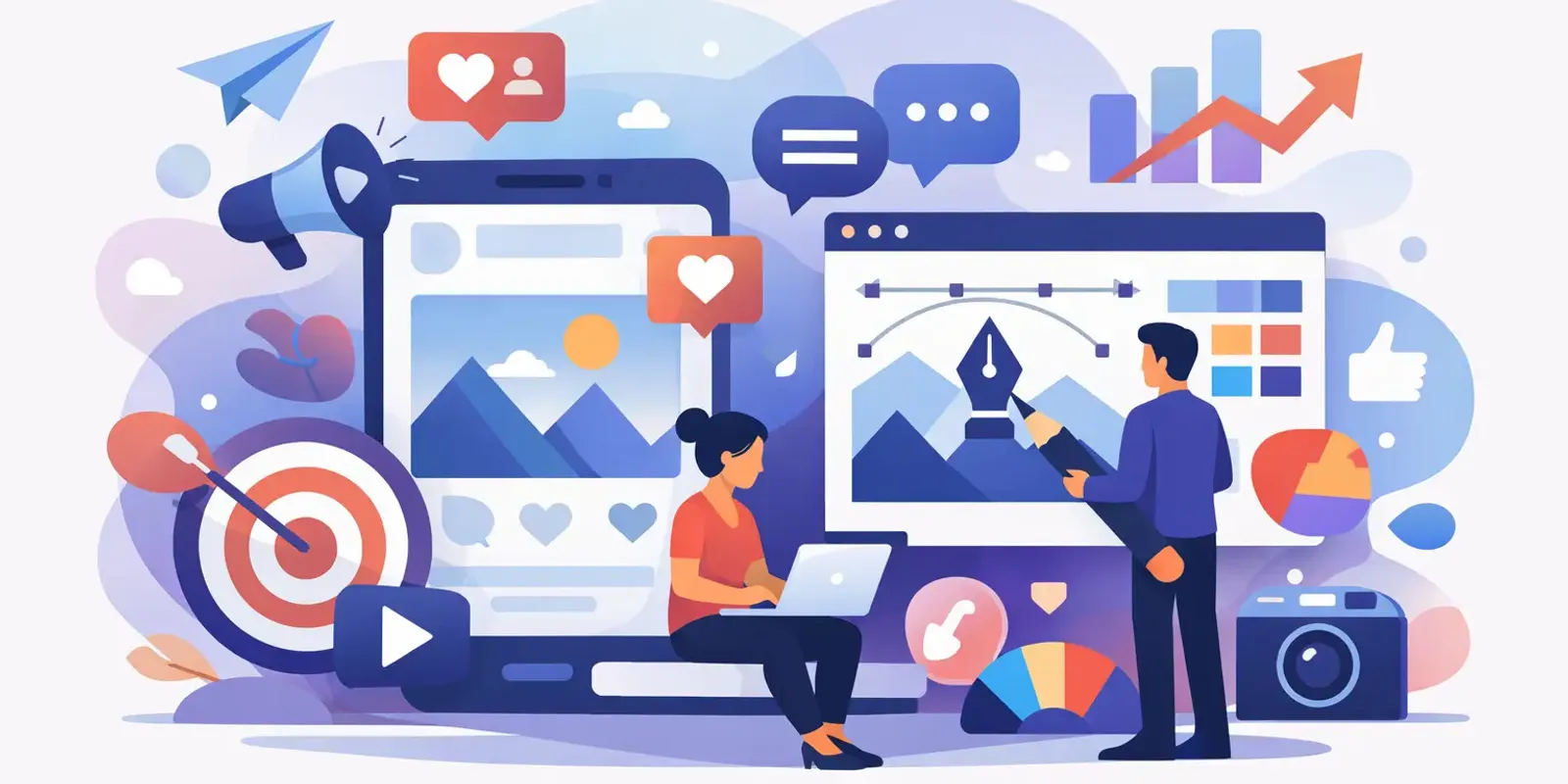 Illustration für den Artikel "Grafikdesign für Social Media, das wirkt"