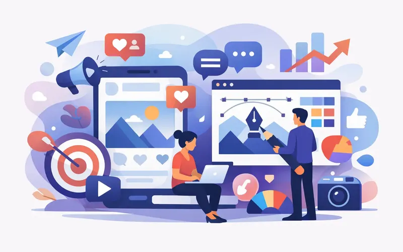 Illustration für den Artikel "Grafikdesign für Social Media, das wirkt"