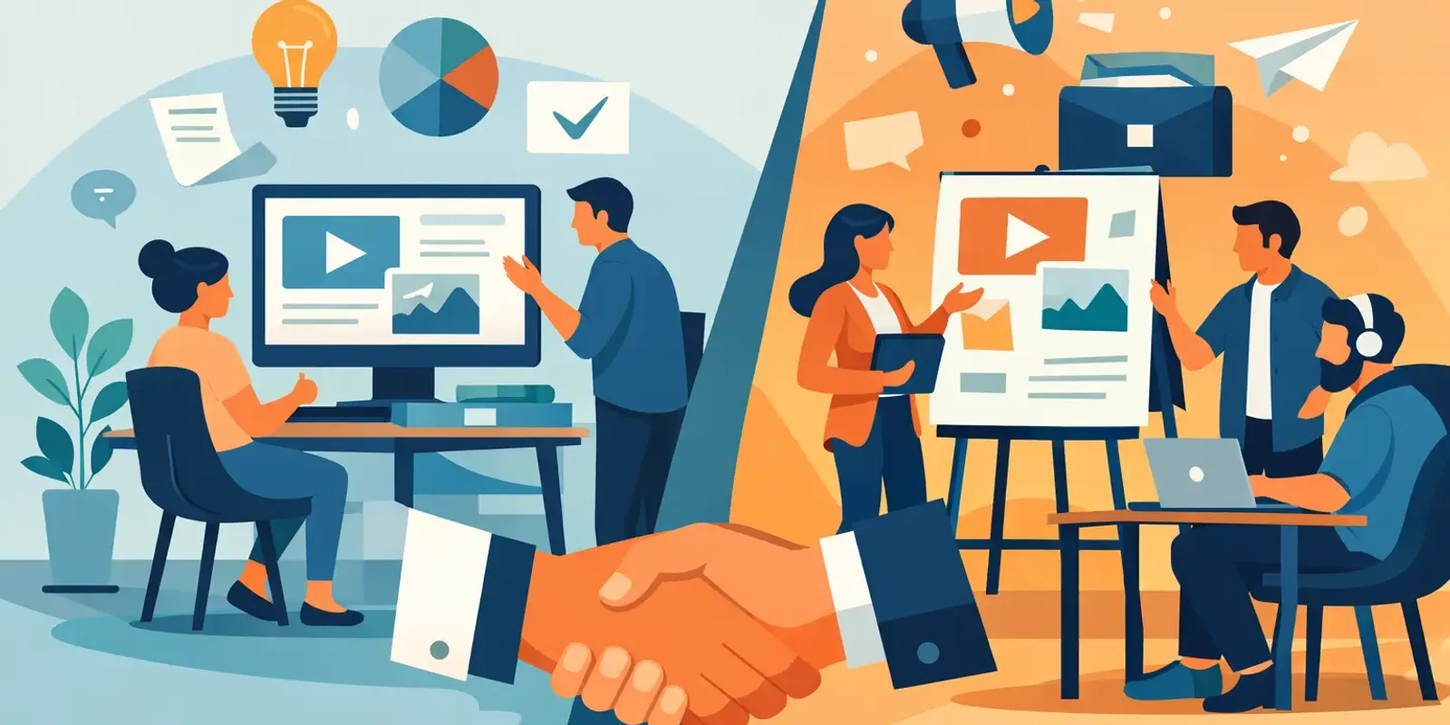 Illustration für den Artikel "Inhouse Content oder Agentur - was passt?"