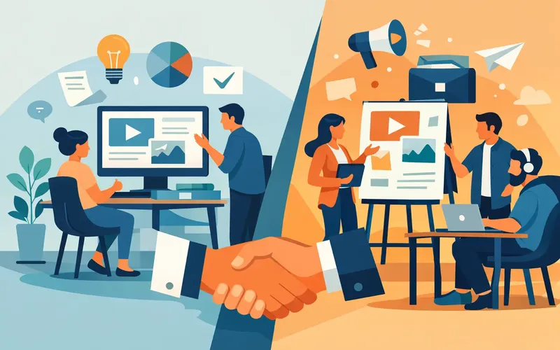 Illustration für den Artikel "Inhouse Content oder Agentur - was passt?"