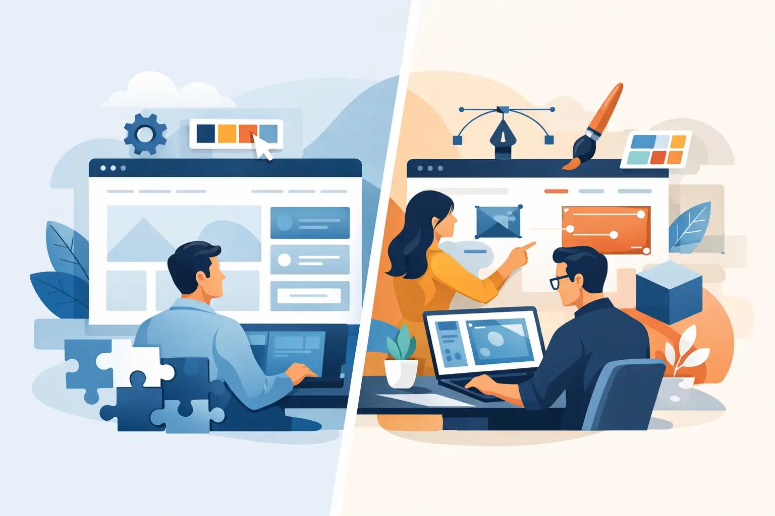 Illustration für Artikel "Template Website oder individuell?"