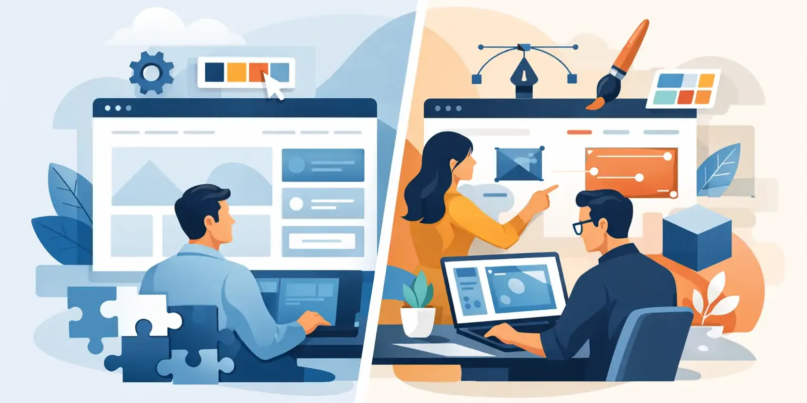 Illustration für Artikel "Template Website oder individuell?"