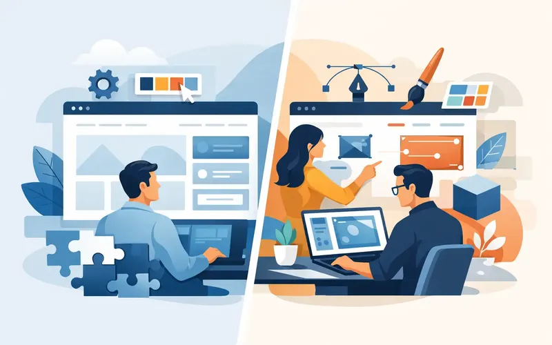 Illustration für Artikel "Template Website oder individuell?"