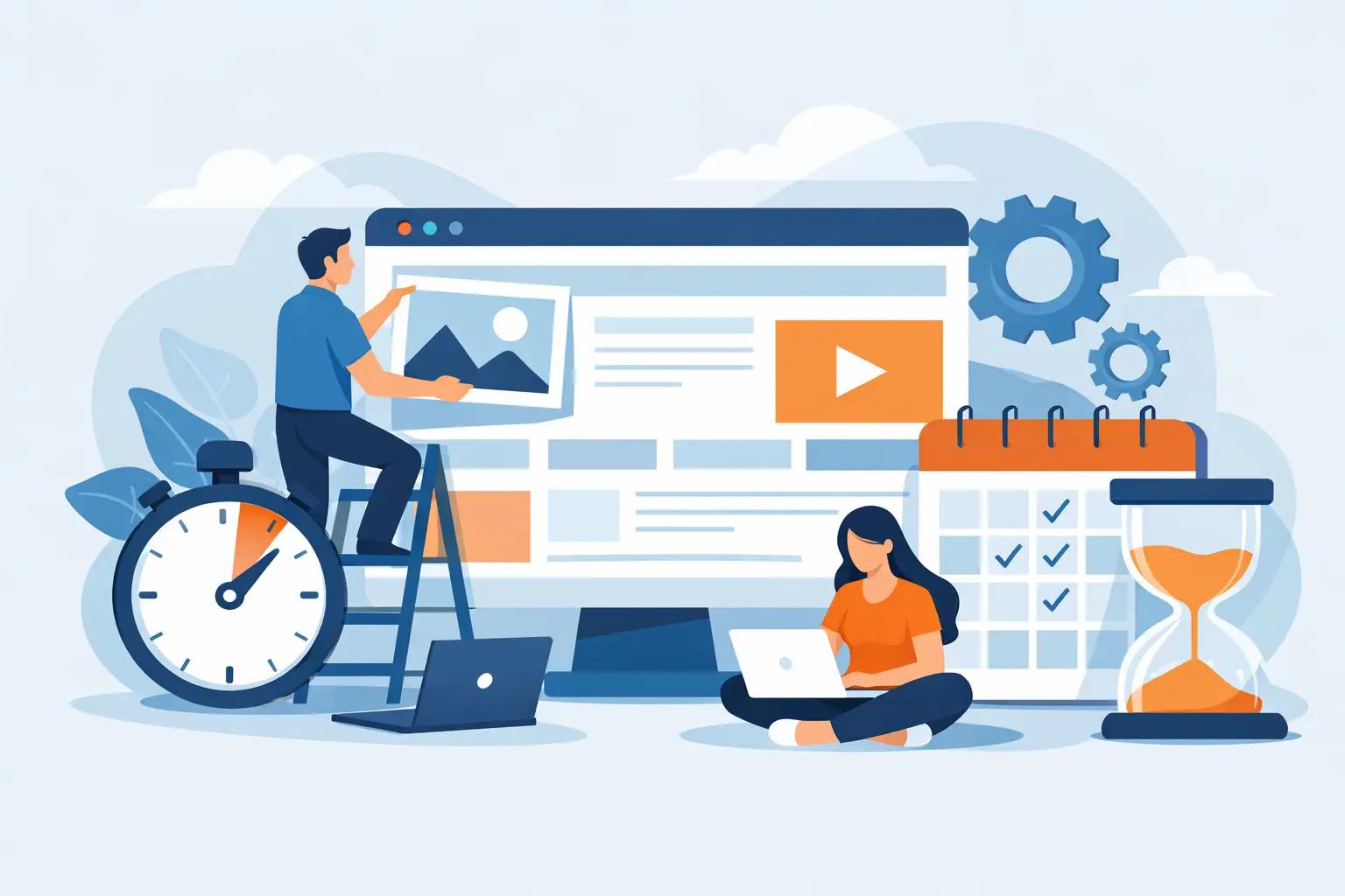 Illustration für Artikel "Wie lange dauert Webdesign wirklich?"