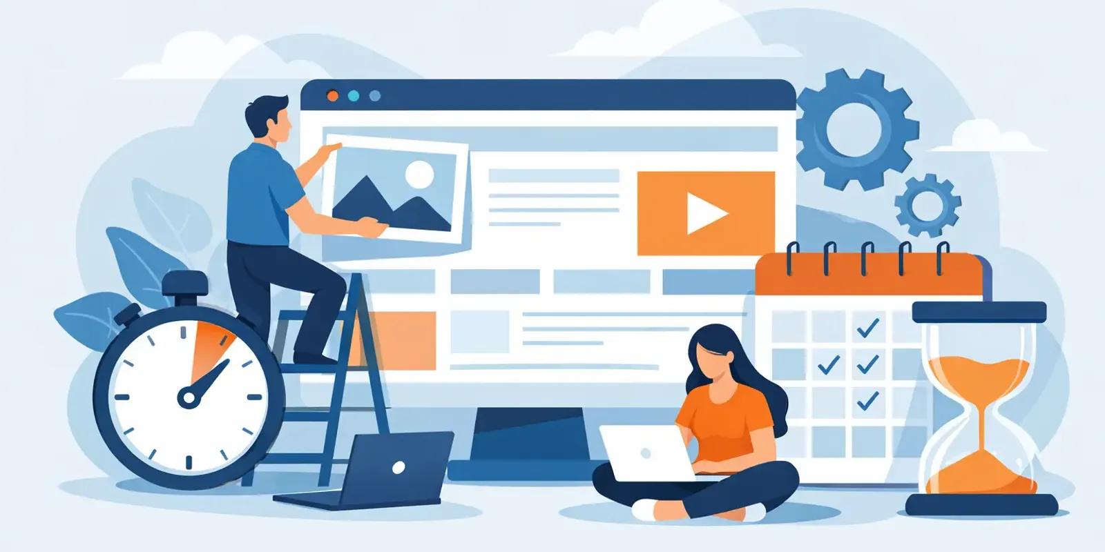 Illustration für Artikel "Wie lange dauert Webdesign wirklich?"
