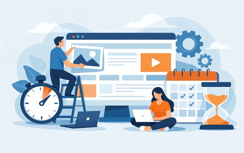 Illustration für Artikel "Wie lange dauert Webdesign wirklich?"