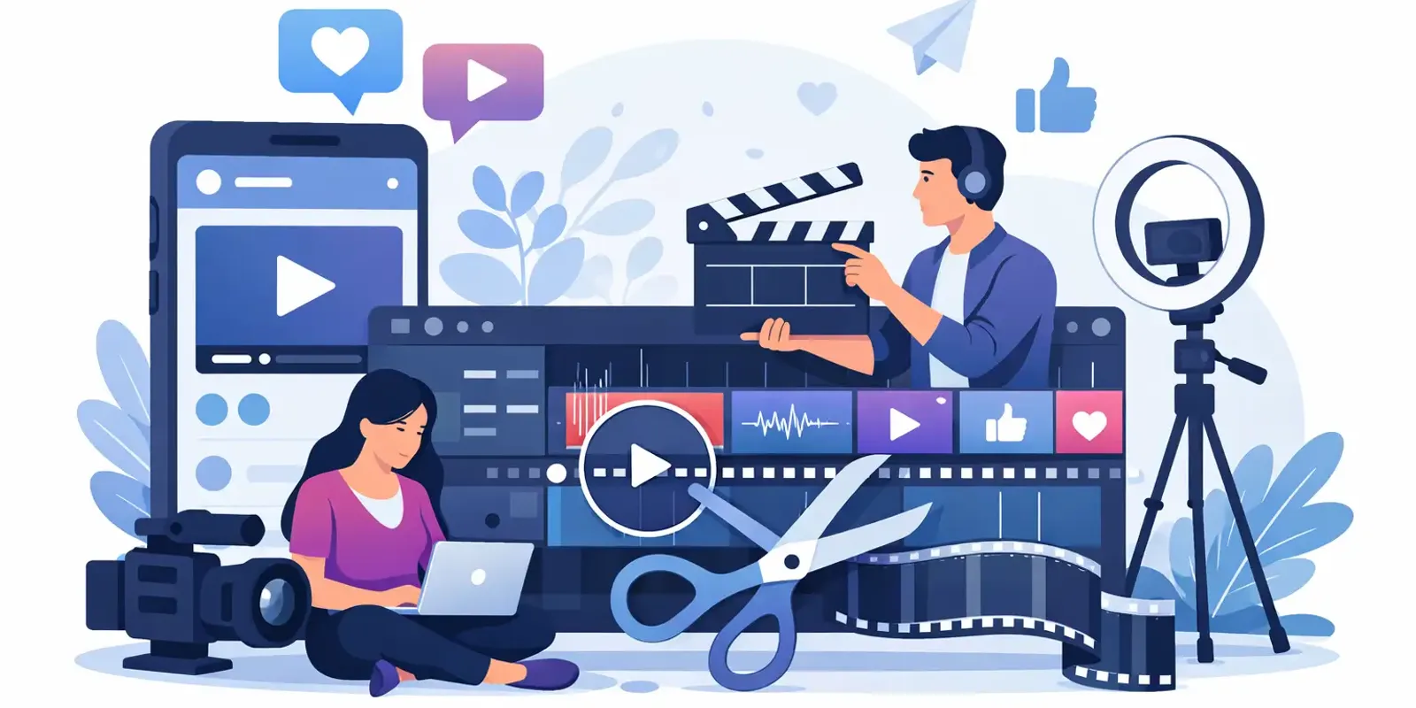 Illustration für den Artikel "Social Media Videos schneiden lassen?"
