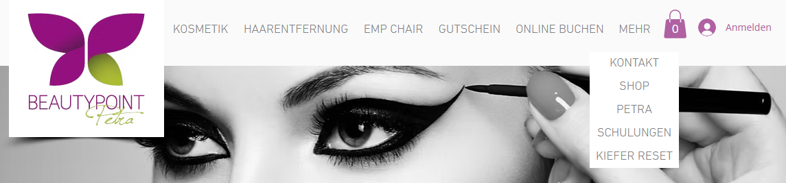Alte überladene Menüstruktur