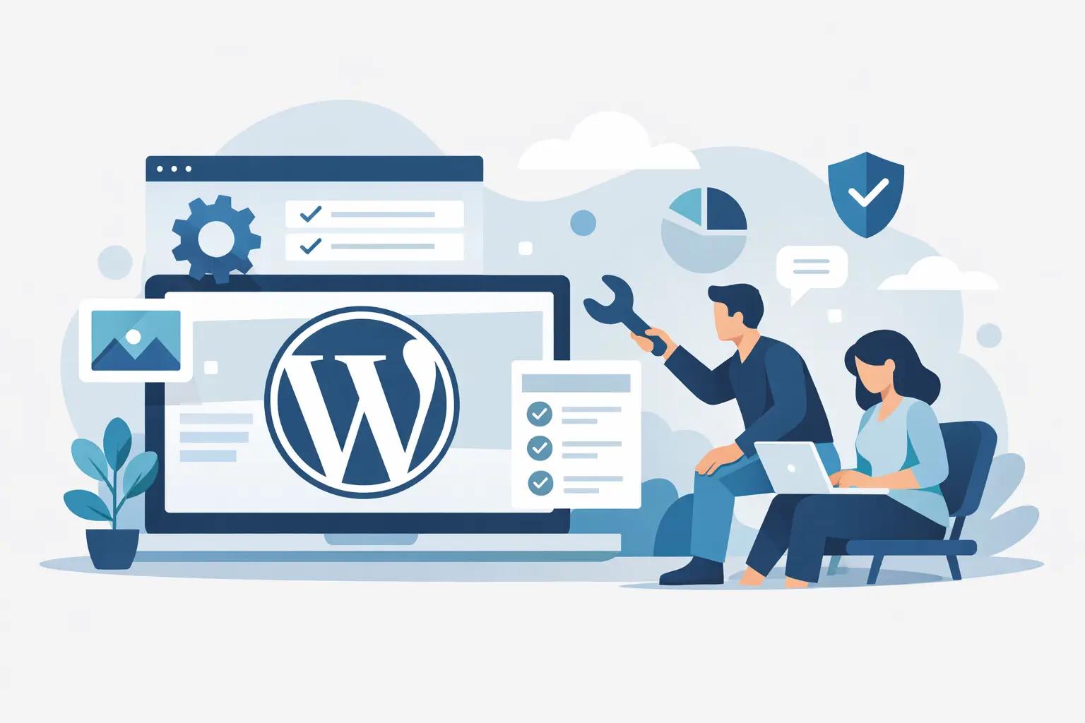 Illustration für Artikel "WordPress Betreuung Erfahrungen aus der Praxis"