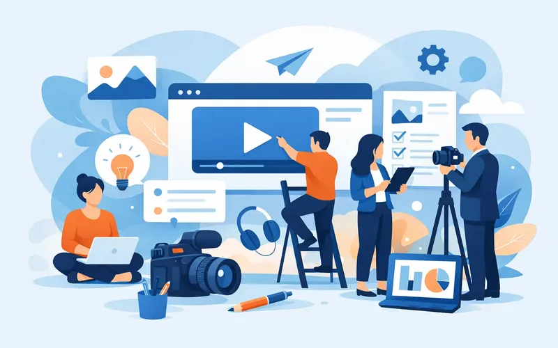 Illustration für den Artikel "Leitfaden für Content Produktion, die wirkt"