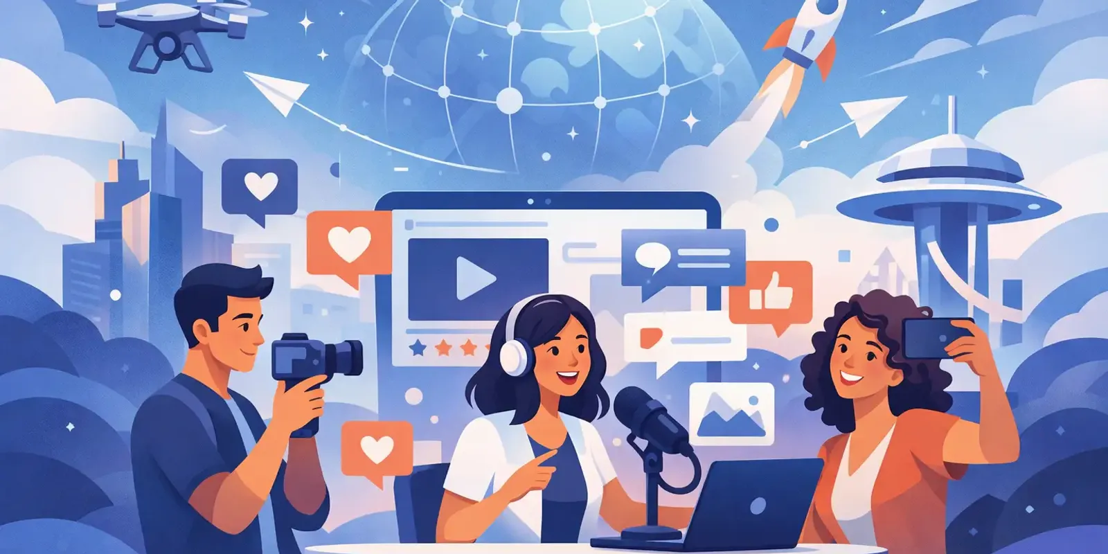 Illustration für den Artikel "Die Zukunft von UGC Marketing 2026"