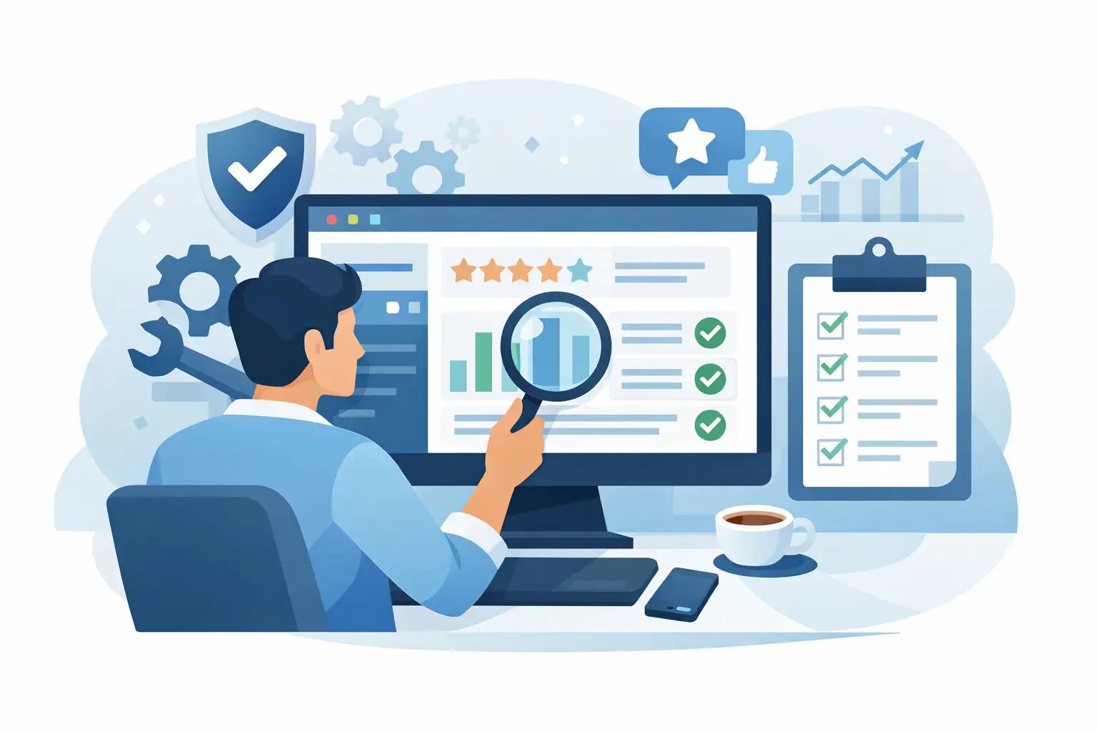 Illsutration für Artikel "Website Wartung Service Review richtig lesen"