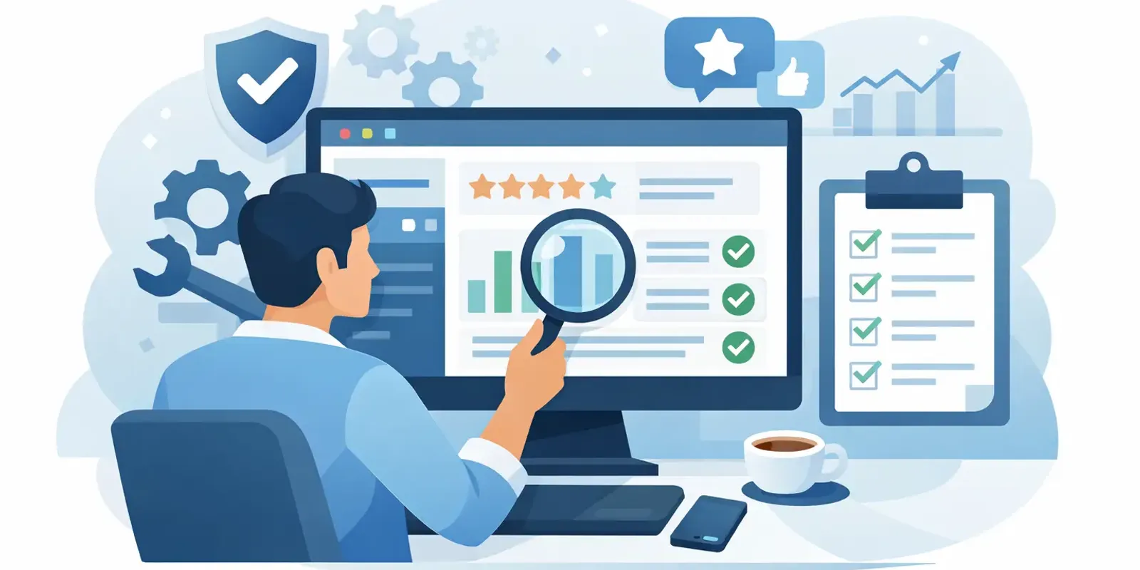 Illsutration für Artikel "Website Wartung Service Review richtig lesen"