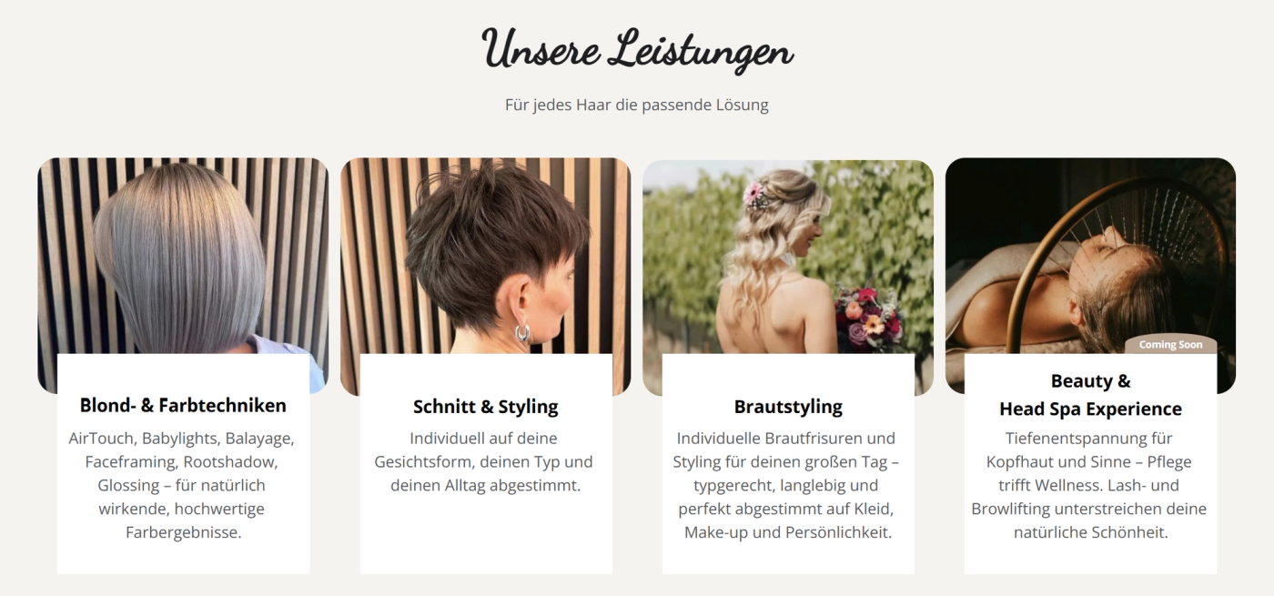 Übersicht der Leistungen