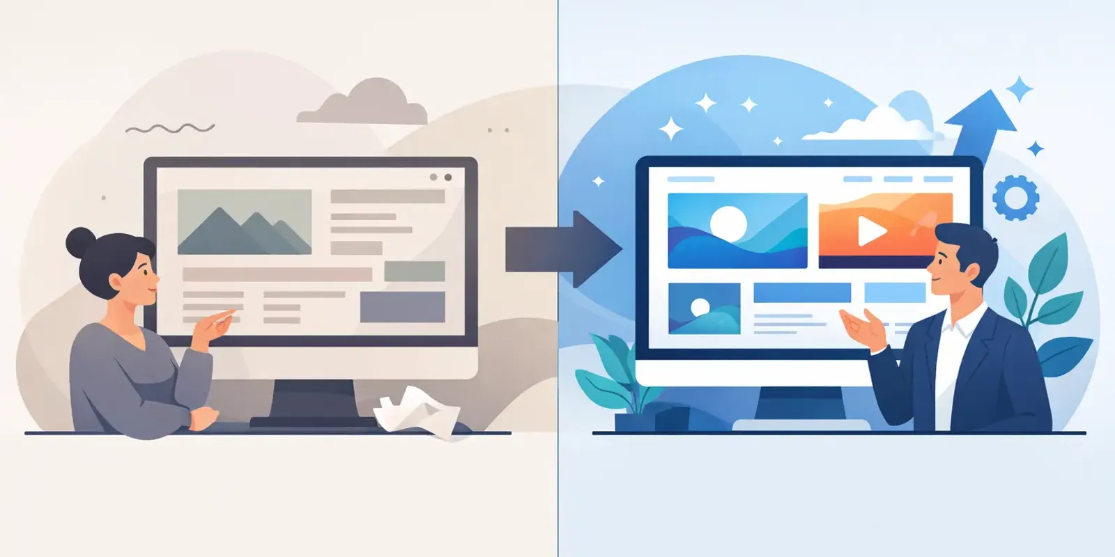 Webdesign Vorher-Nachher-Beispiel mit Wirkung