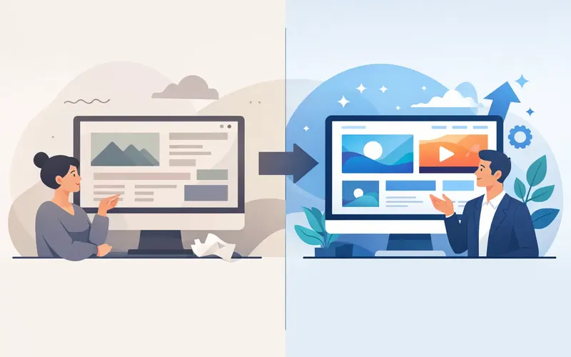 Webdesign Vorher-Nachher-Beispiel mit Wirkung