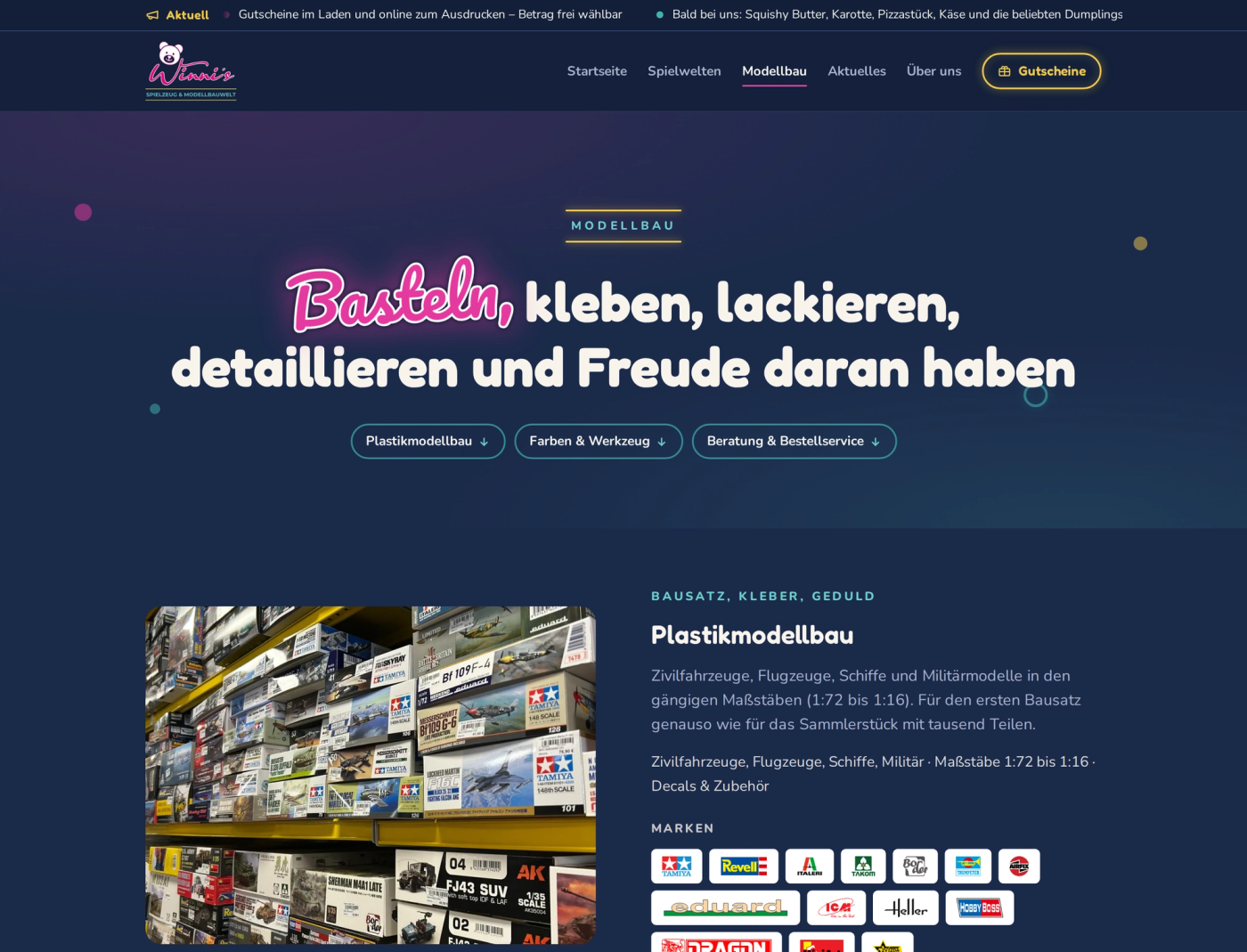 Modellbau auf der Website