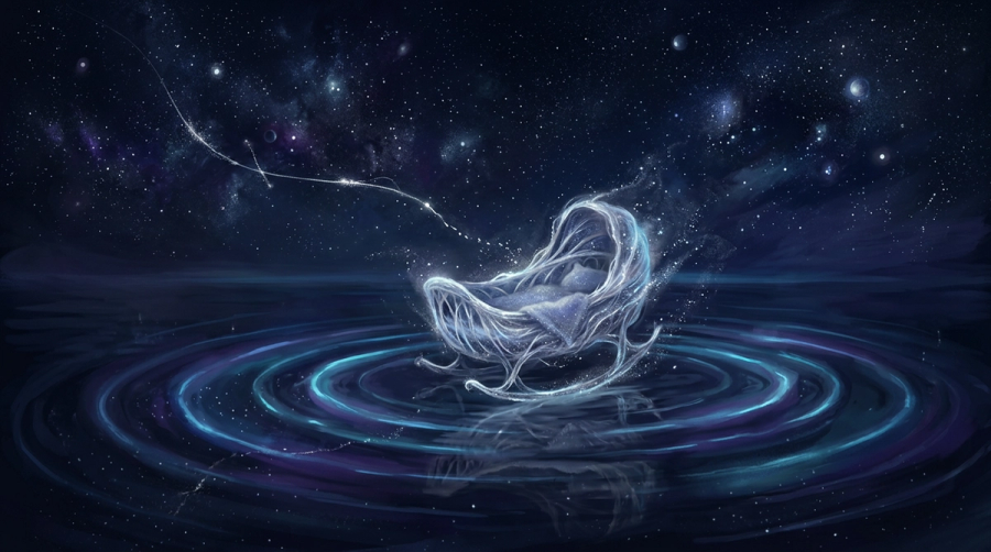 Empty cradle of light surrounded by drifting nebular mist representing the unmet need for nurturing