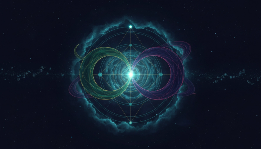 Taurus and Capricorn glyphs aligned on a deep blue astrology wheel