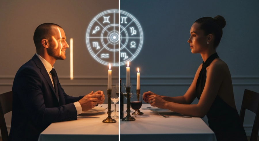 Two people at one table, one warm and one emotionally distant