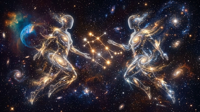 Gemini man personality — twin constellation energy representing duality and brilliance