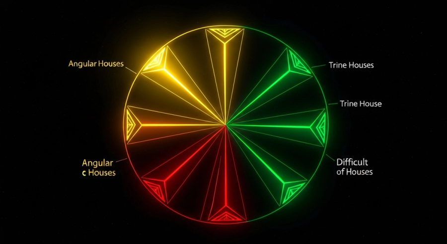 Классификация домов джйотиш - кендра, трикона, душтхана