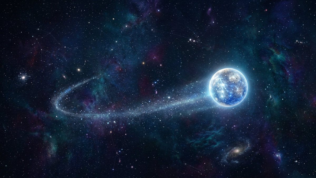 Mercury retrograde 2026 - planet Mercury with glowing retrograde symbol against cosmic water-element background