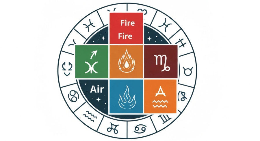 Четыре стихии в астрологии - огонь, земля, воздух, вода