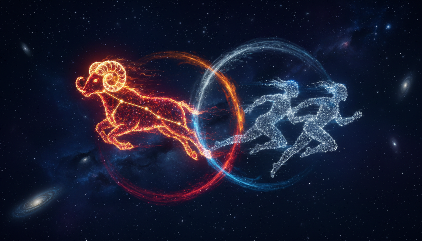 Ram and twin constellations in motion for Aries Gemini compatibility