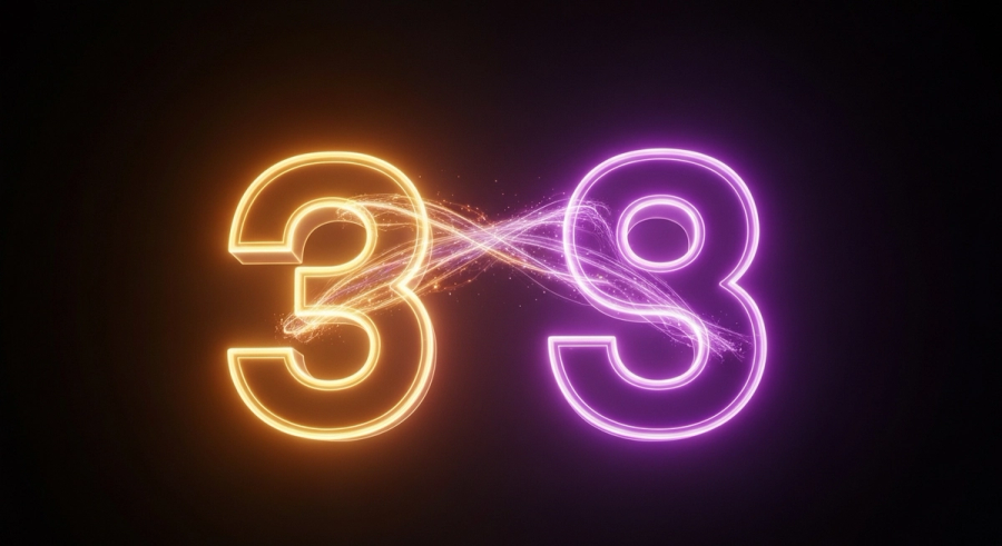 Два числа судьбы лицом к лицу с потоками энергии между ними