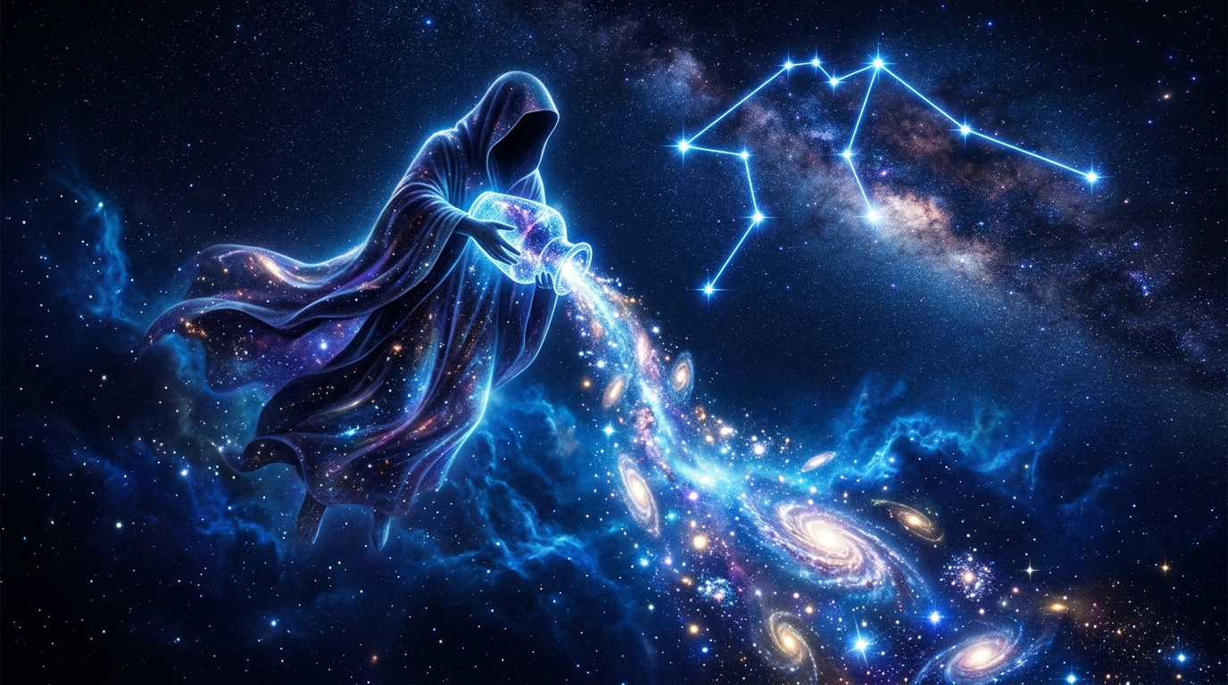 Aquarius water carrier pouring stars — personality traits and zodiac guide