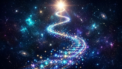 Ascending path of glowing stars rising toward a bright point, symbolizing how to use astrology for success