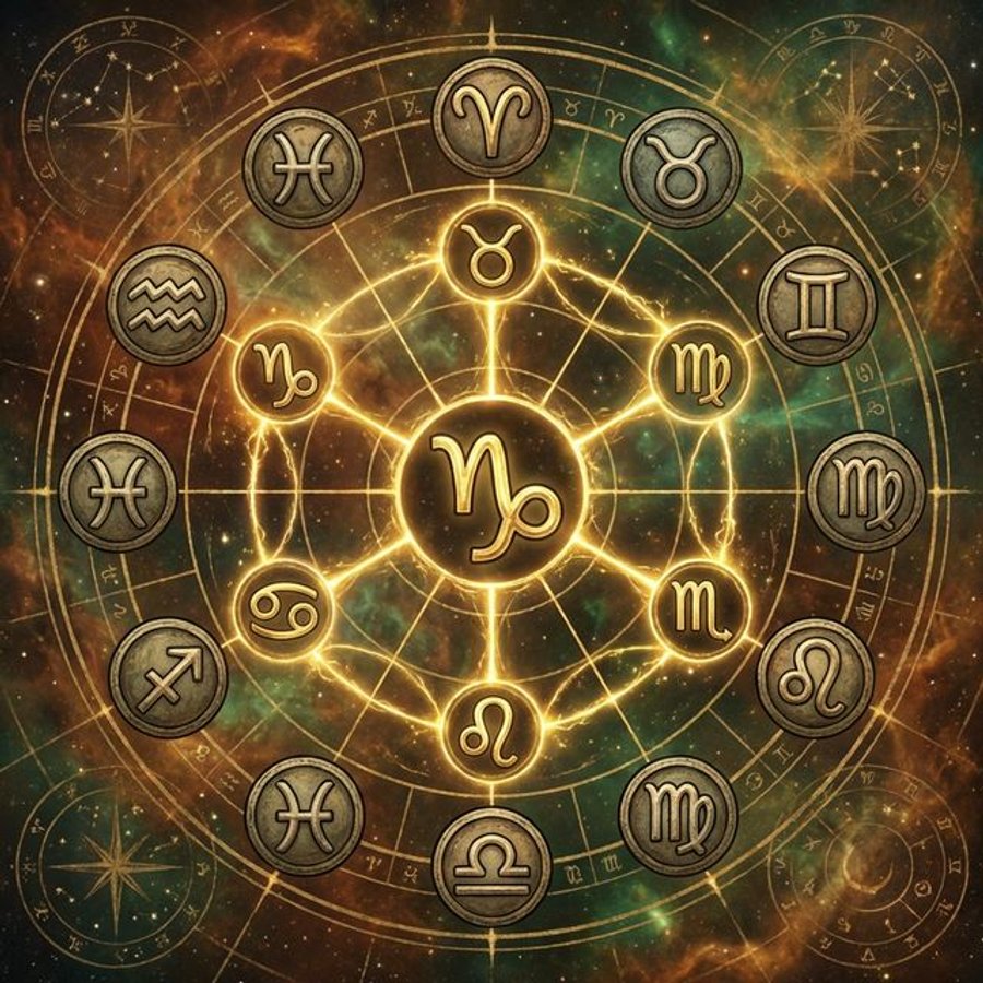 Capricorn compatibility chart showing best zodiac matches with earth and water signs highlighted