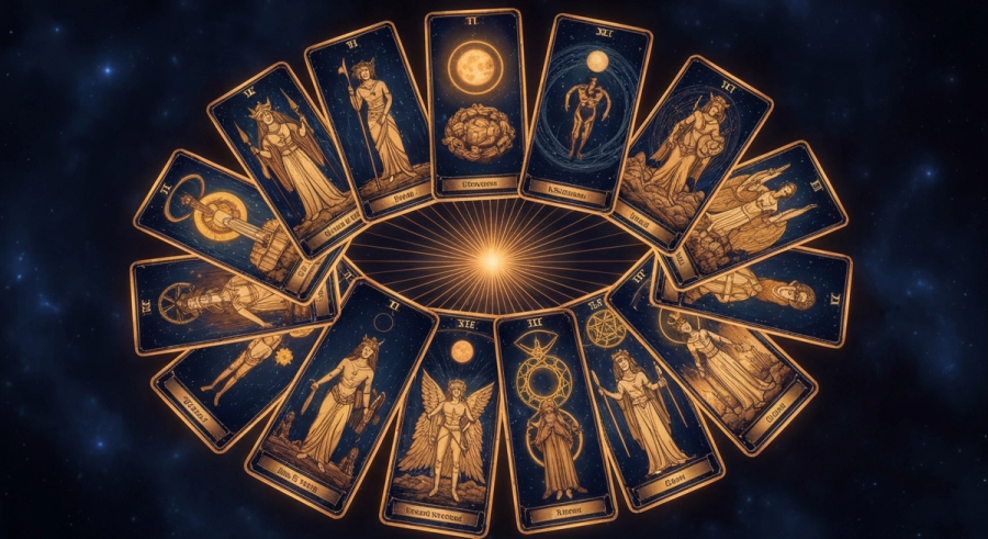 Значения арканов по дате рождения - карты старших арканов в полукруге