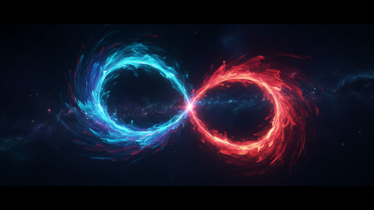 Aries Aquarius compatibility shown as scarlet fire lifted by electric blue air