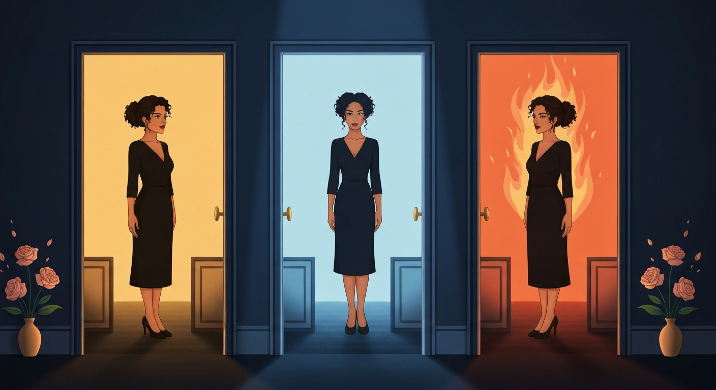 A woman facing repeating relationship doorways for a why do my relationships keep failing article