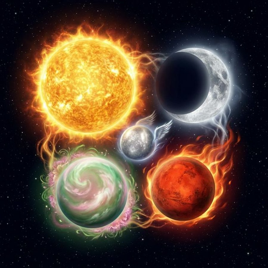 Личные планеты в астрологии - Солнце, Луна, Меркурий, Венера, Марс