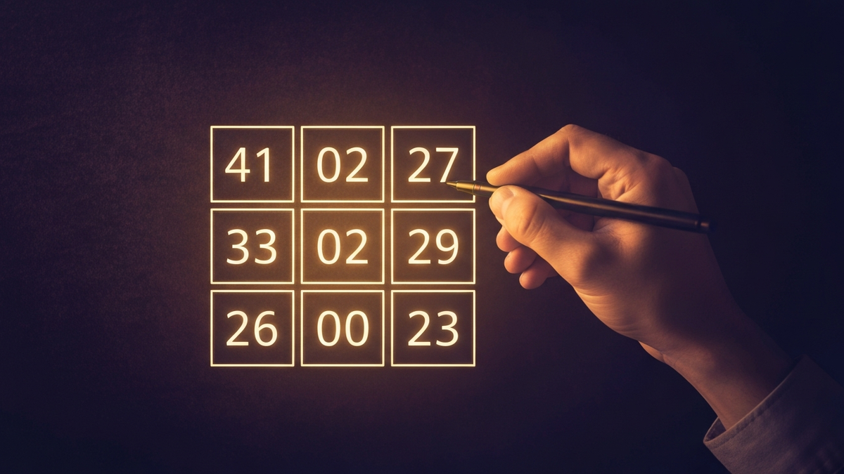 Квадрат Пифагора по дате рождения - нумерологическая матрица с цифрами на космическом фоне