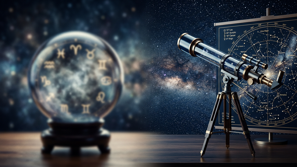 Most accurate horoscopes concept showing a detailed birth chart with precise planetary calculations