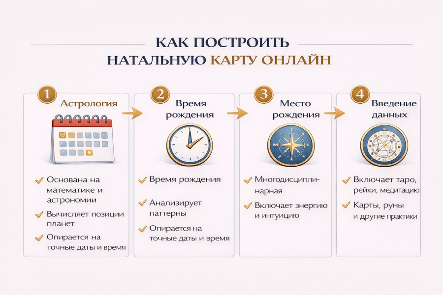 Пошаговая инструкция с 5 этапами построения натальной карты
