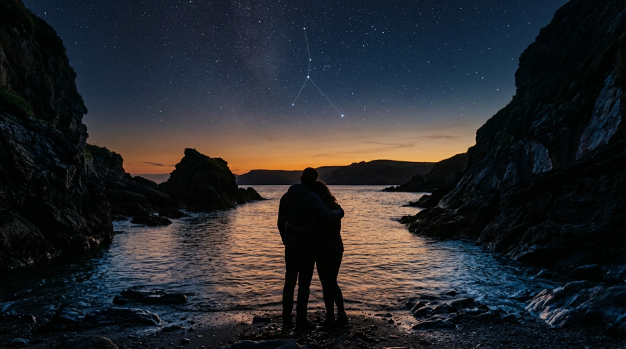 Cancer man in love — protective and devoted nature under the crab constellation at twilight